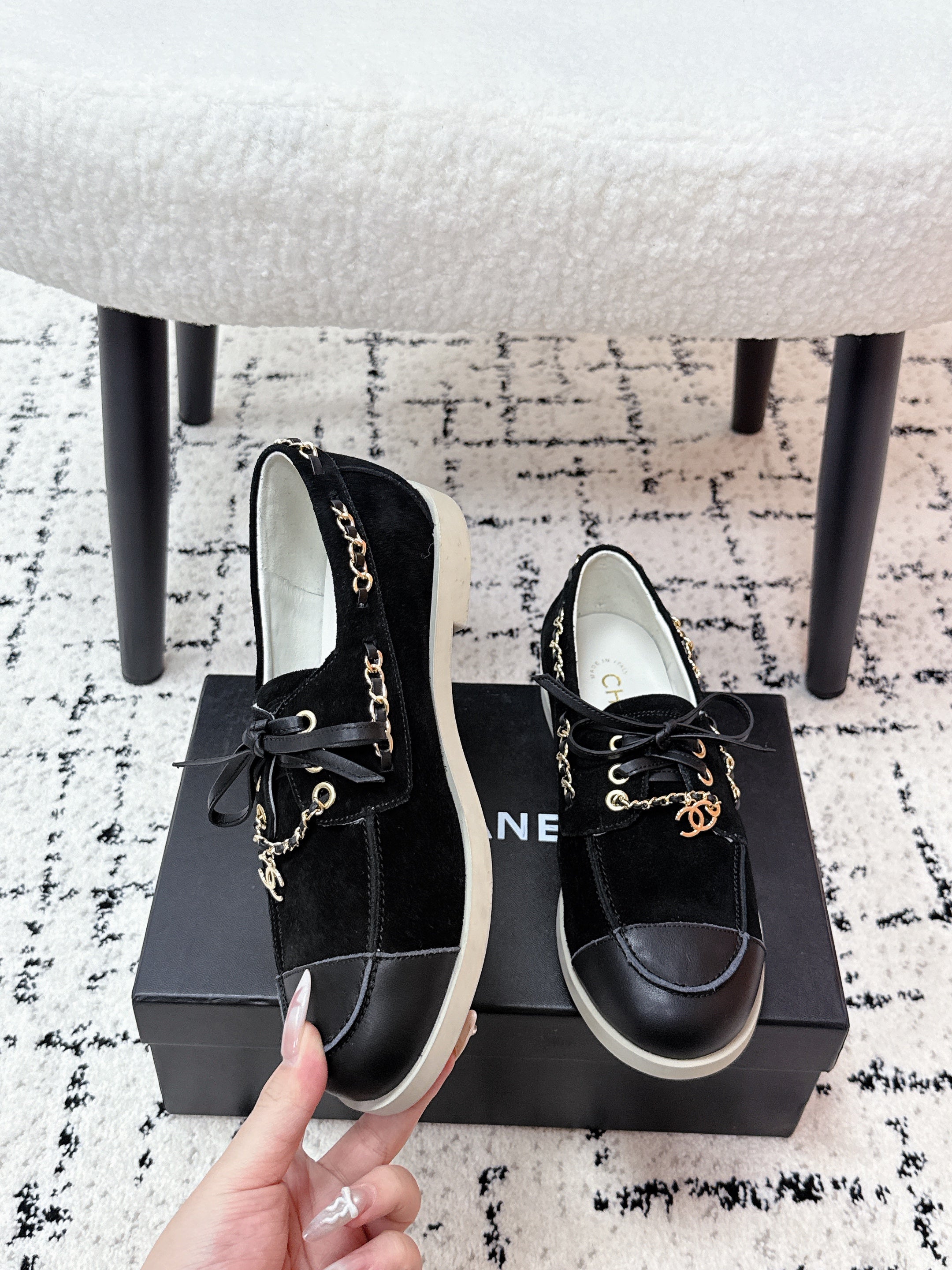 CC Cruise 25/26 Moccasins Black Suede Sheepskin