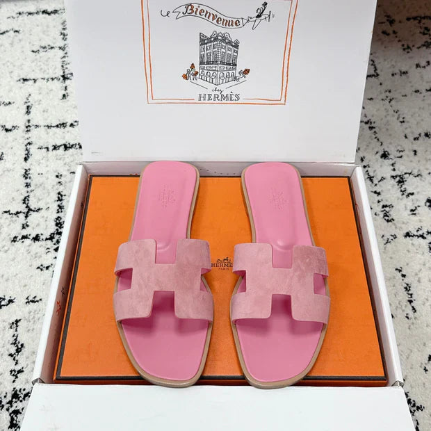 HM 26ss Oran Sandals Pink Suede 617187