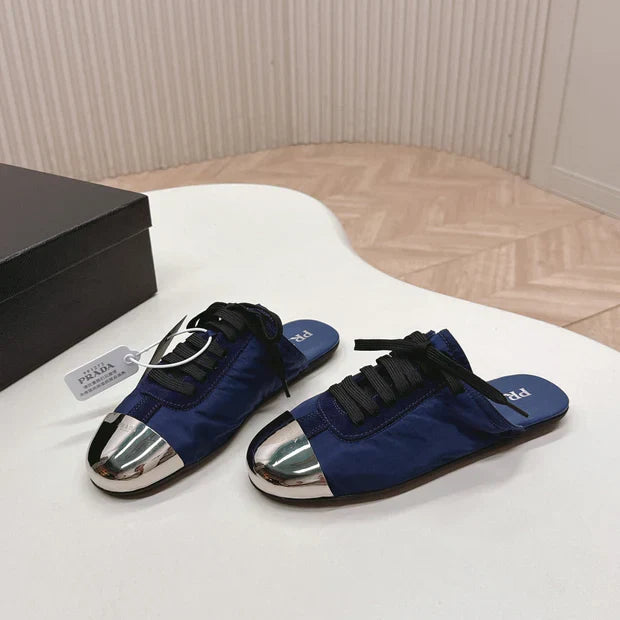 PRA 26S Mule Sneaker Navy Blue Sliver Canvas 600620