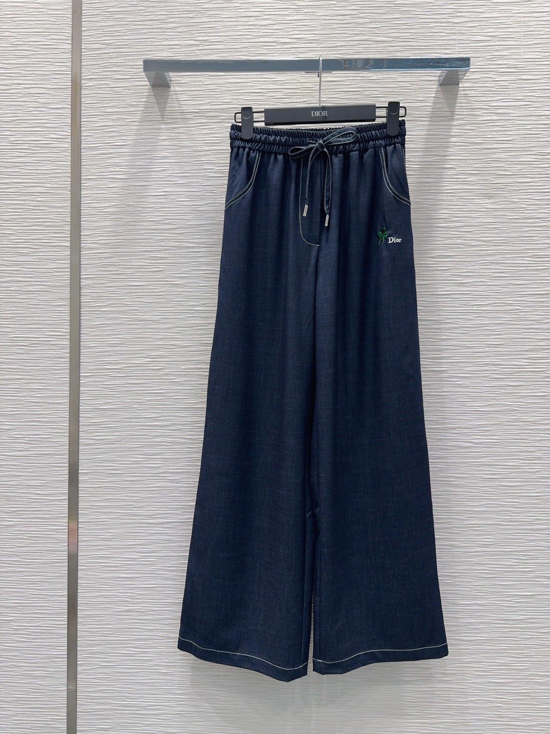 CD Wide-Leg Drawstring Dark Blue Polyester Viscose 351281