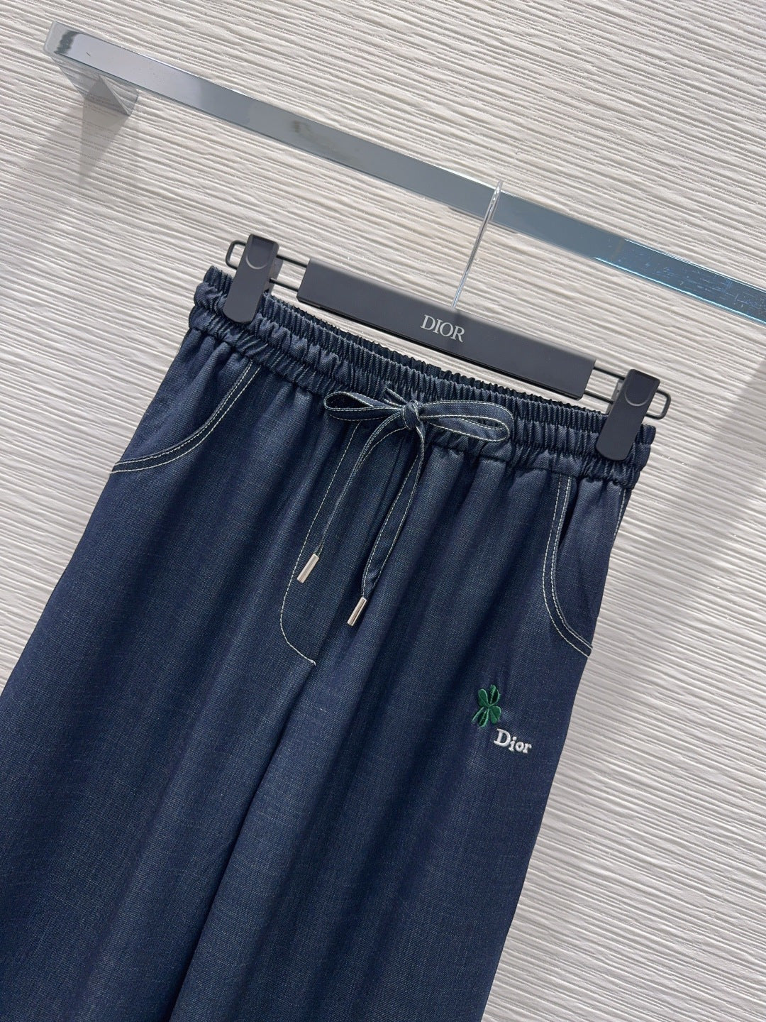 CD Wide-Leg Drawstring Dark Blue Polyester Viscose 351281