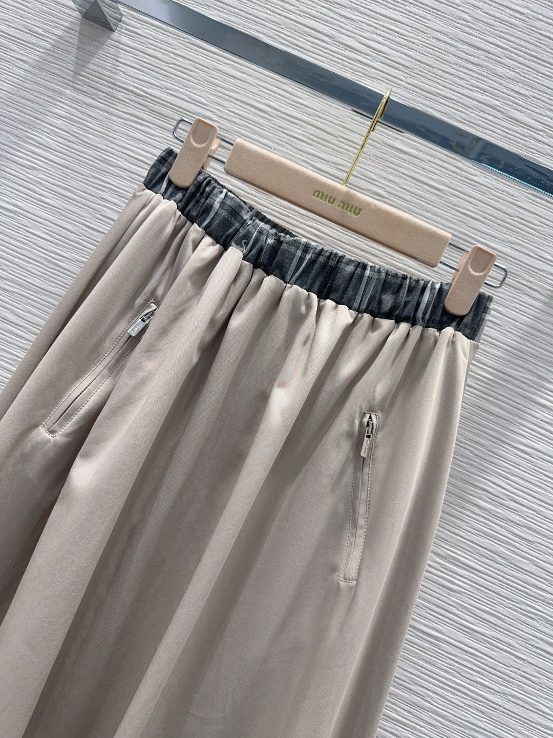 Miu SS26 Set Vest Midi Skirt Clay Grey Cotton Polyester 351255