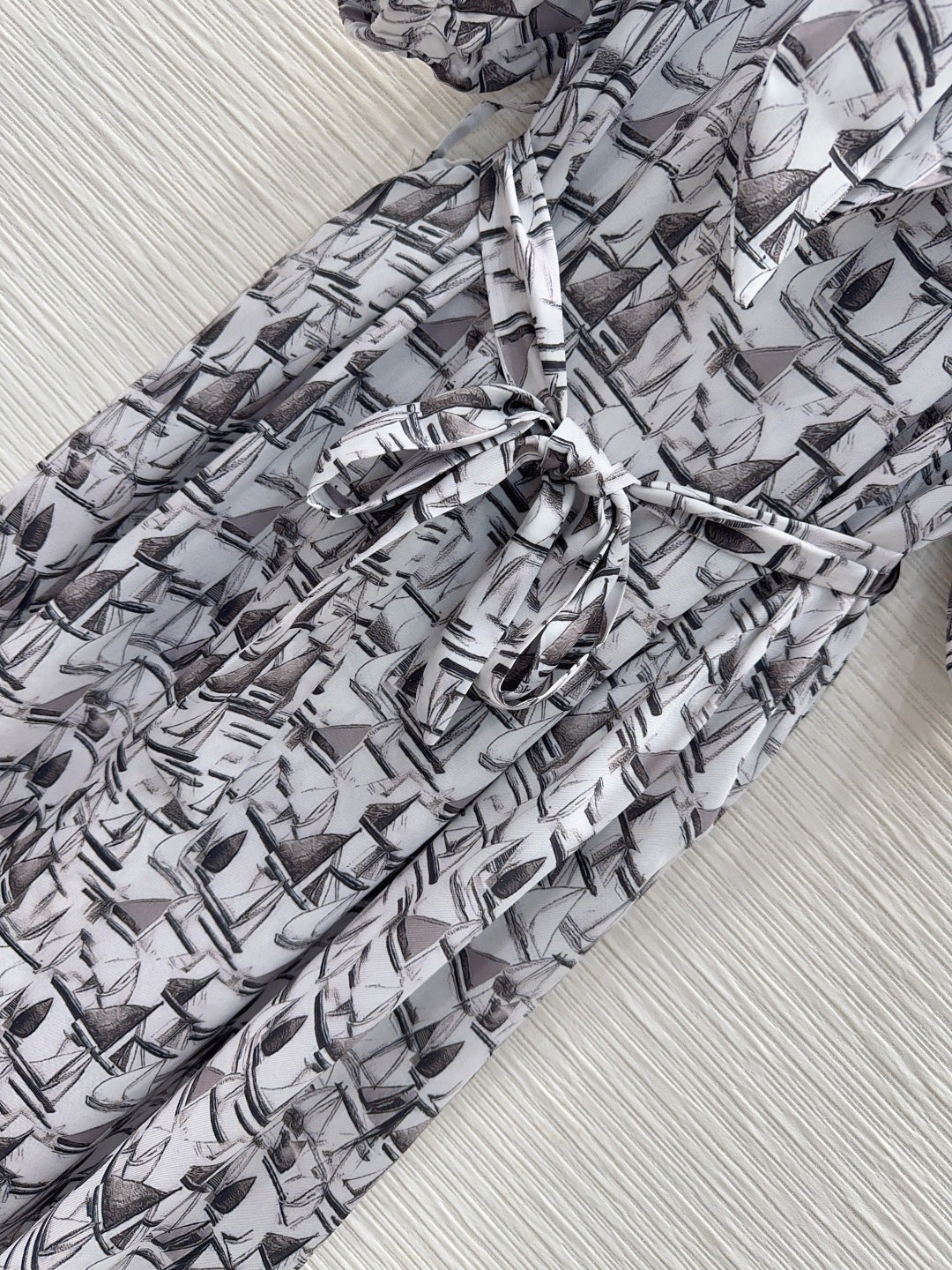 Max Mara Floral Print Dress Black White Polyester 395017