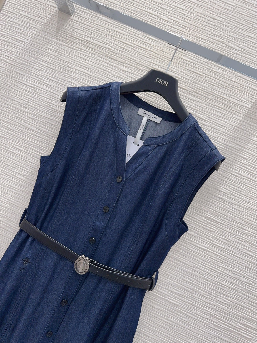 CD 26s Sleeveless Shirt Dress Blue Cotton Viscose 395000