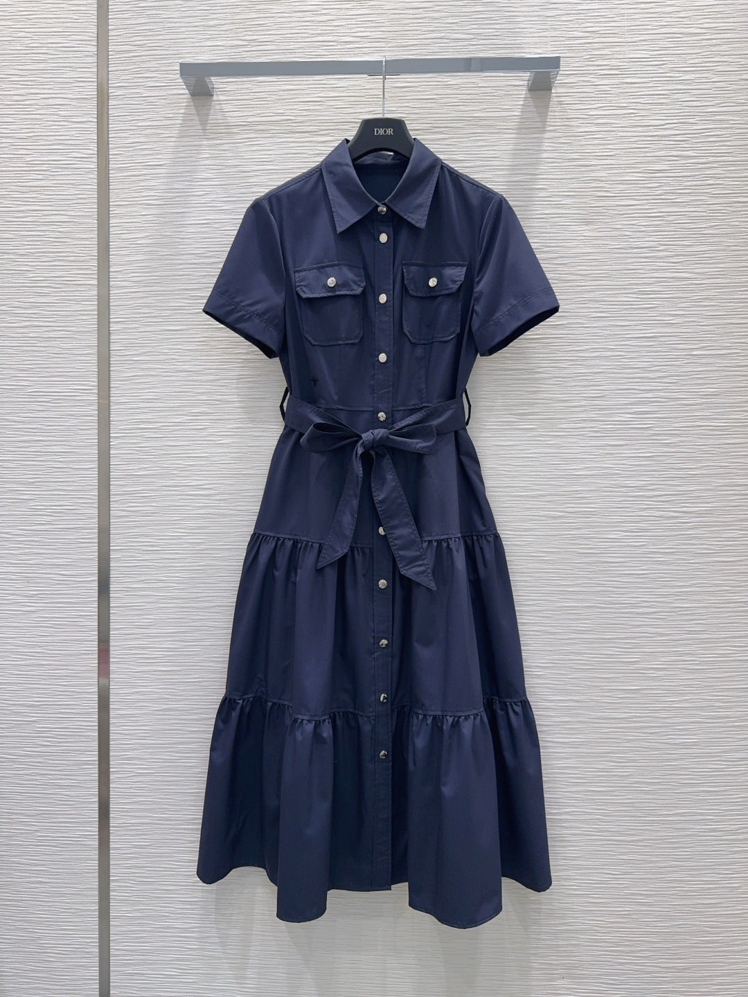 CD 26s Tiered Midi Dress Blue Polyester 394981