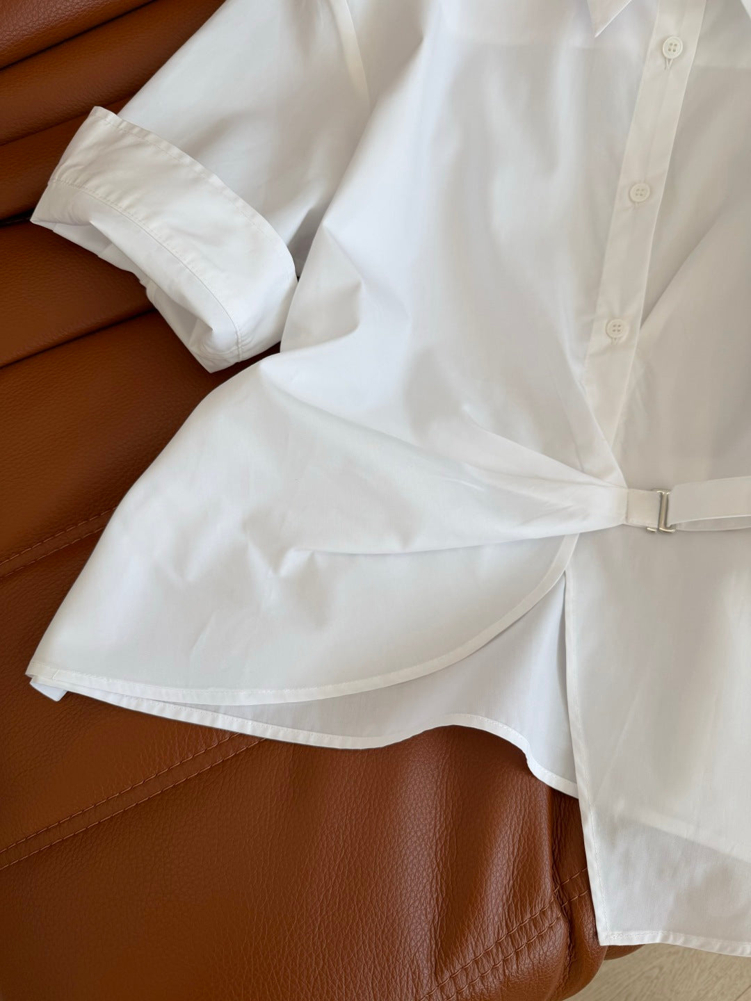 CC 26s Button-Down Waist Shirt White Cotton 384872