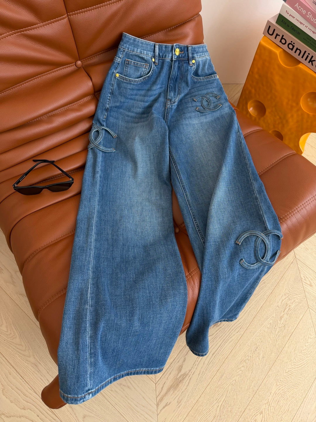 CC 26s Double C Pattern Jeans Washed Blue Denim 409024