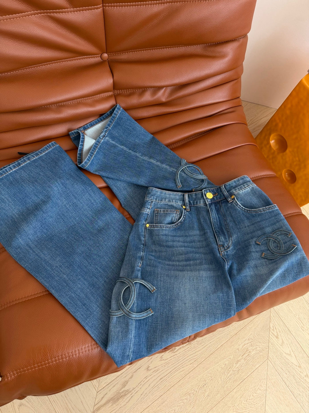 CC 26s Double C Pattern Jeans Washed Blue Denim 409024
