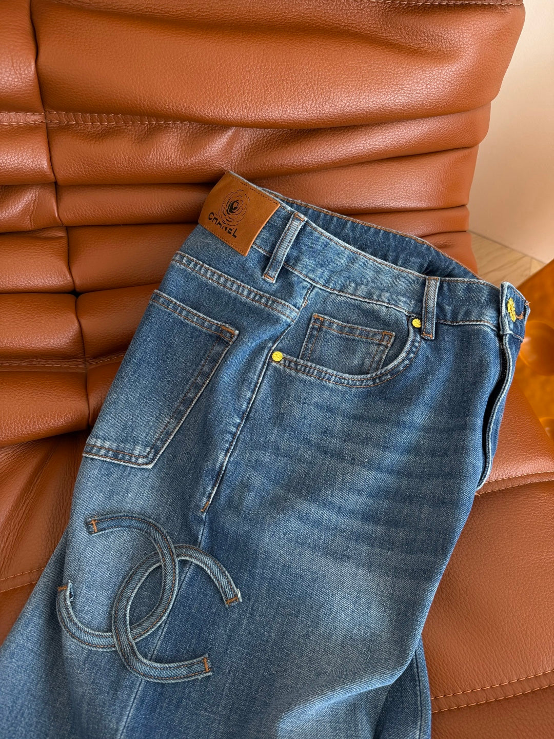CC 26s Double C Pattern Jeans Washed Blue Denim 409024