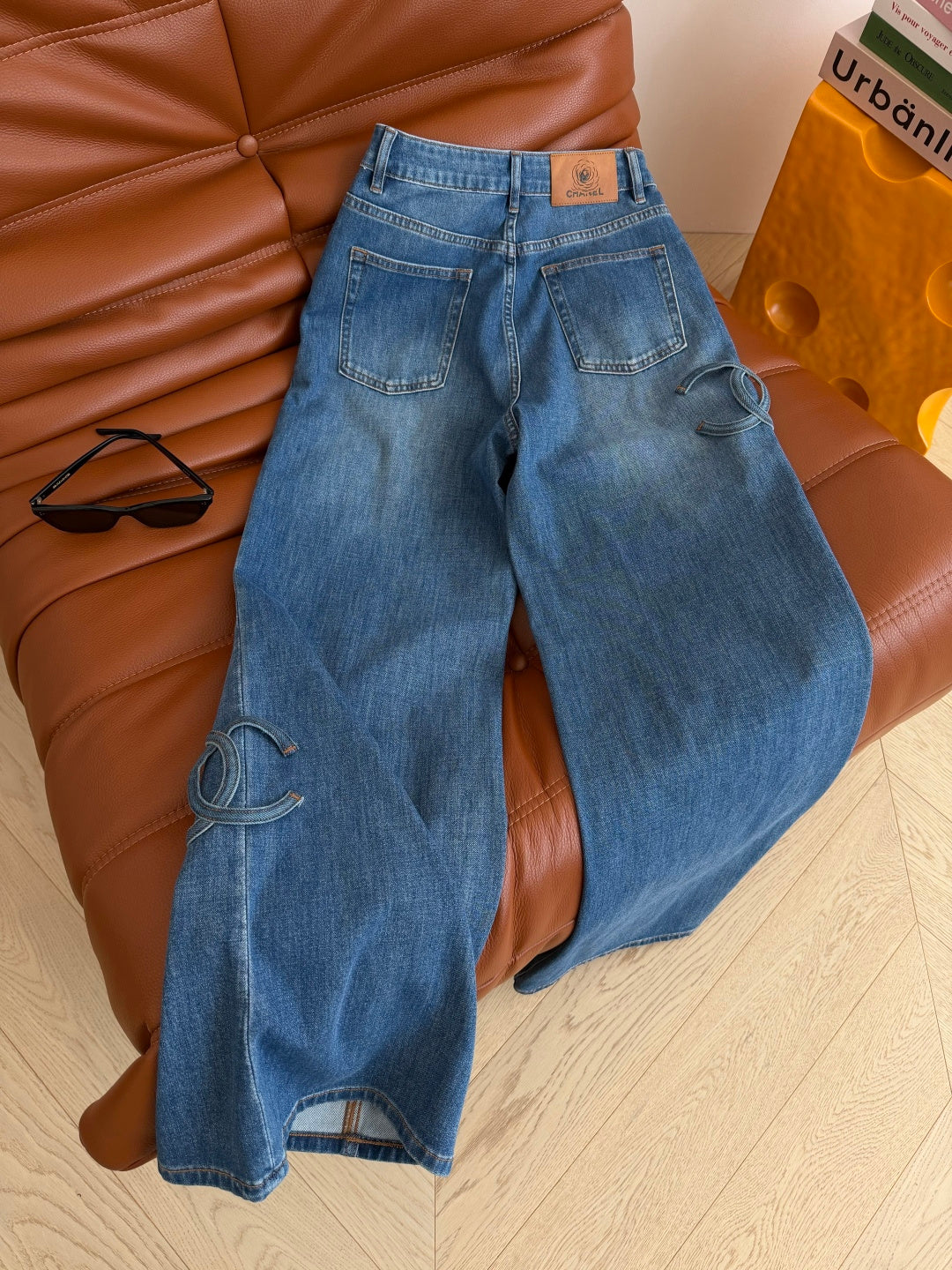 CC 26s Double C Pattern Jeans Washed Blue Denim 409024