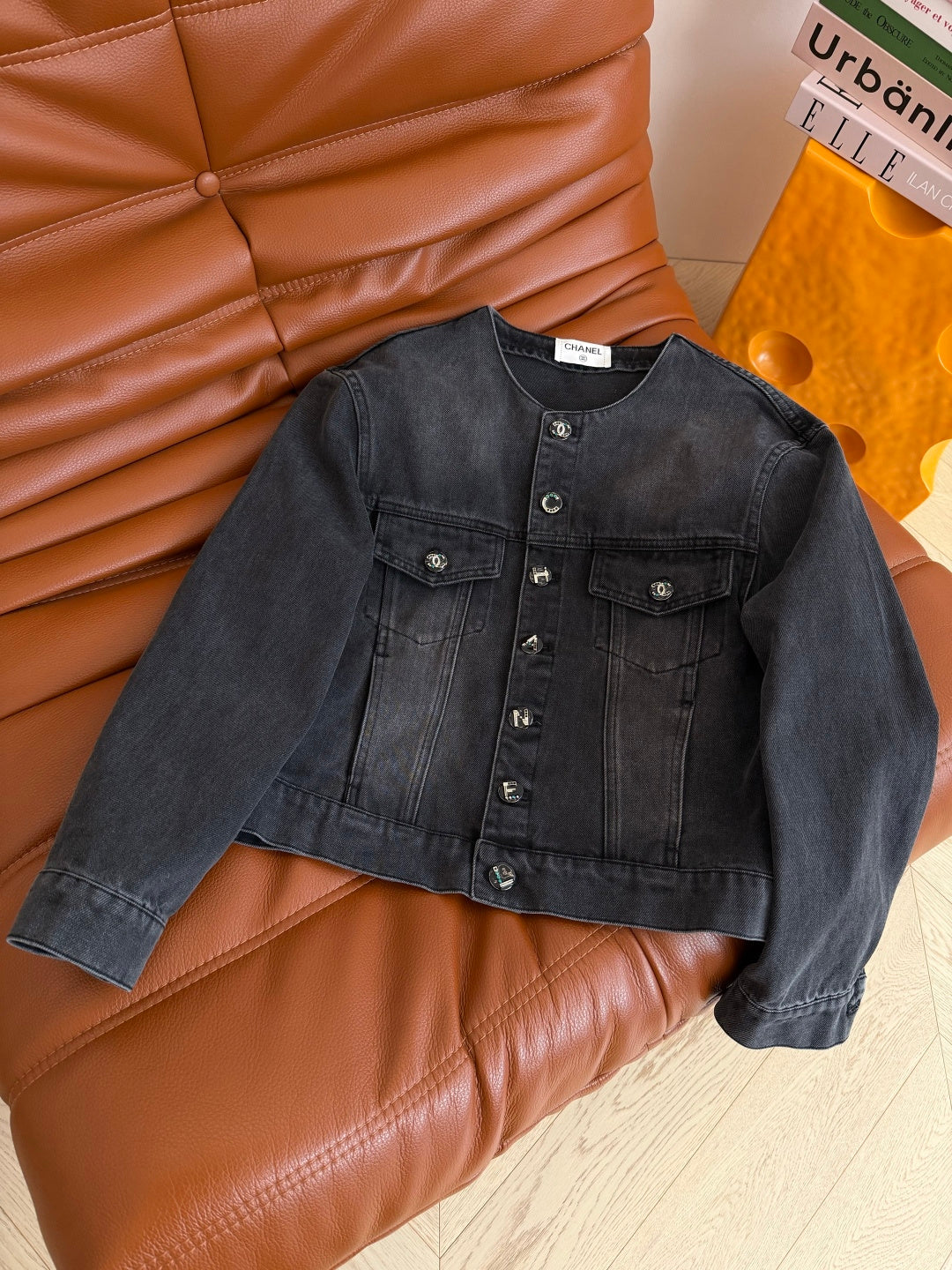 CC 26s Wide-Leg Jacket Black Denim 398131