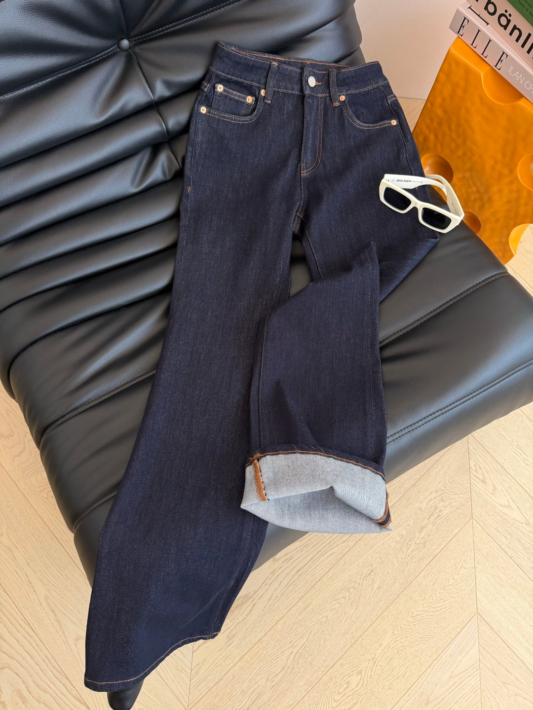 VT 26s Double V-Neck Metallic Flared Jeans 424359