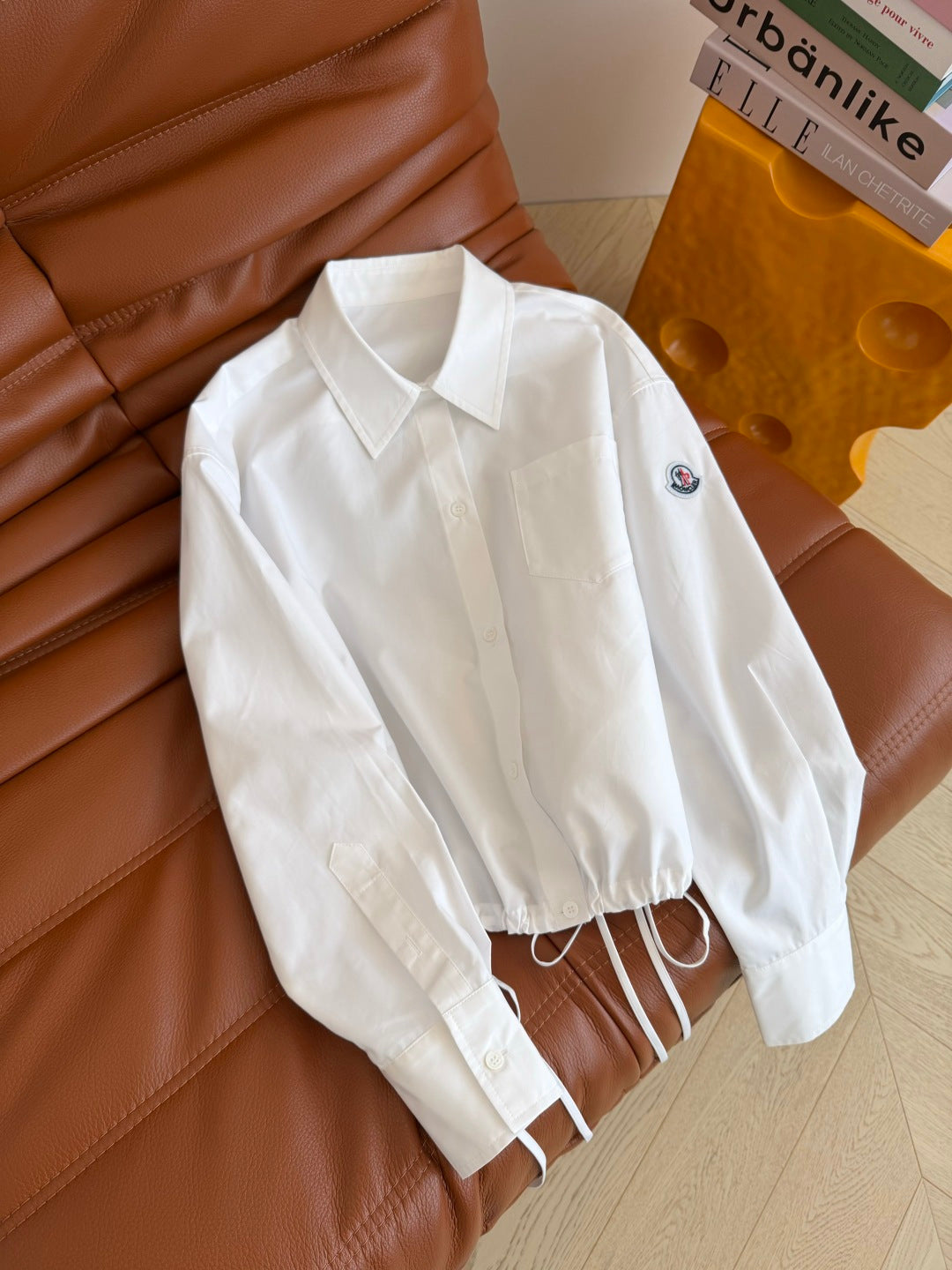 Moncler 26s Retro-Style Shirt Black White Cotton 424382