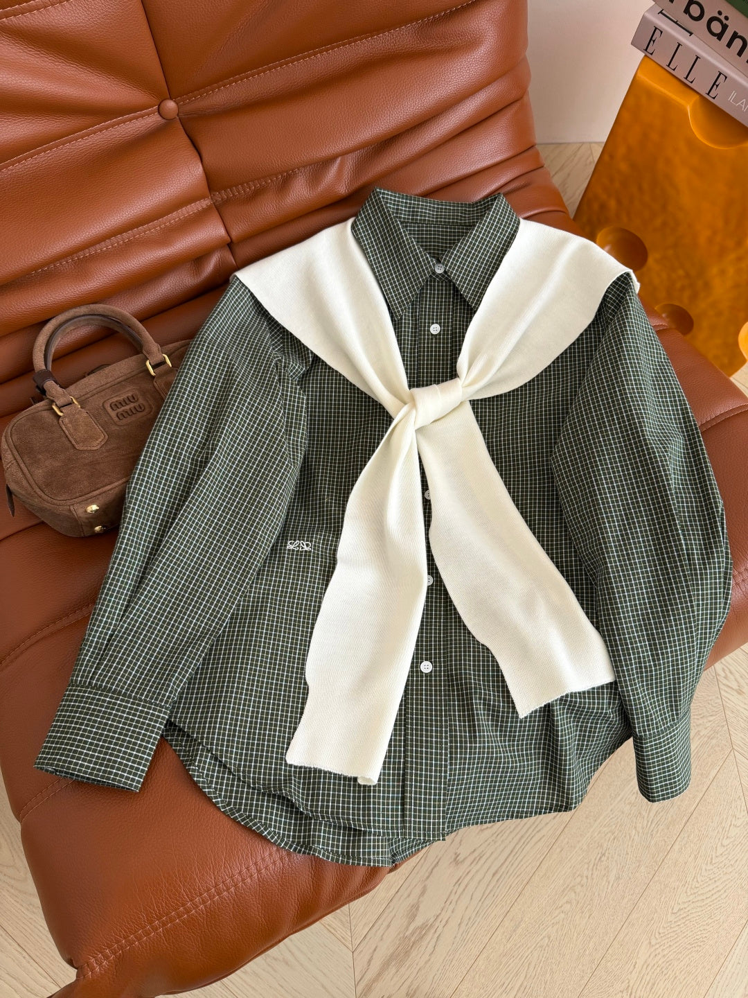 Loewe 26s Casual Shirt Dark Green White Cotton 424277