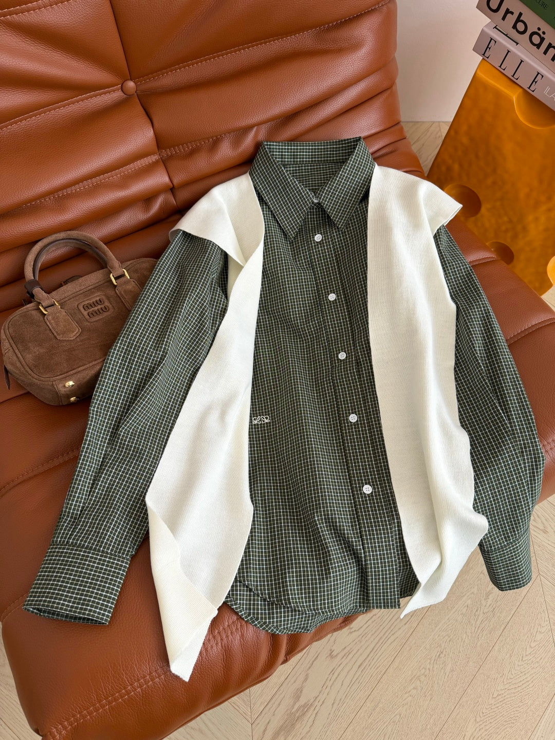 Loewe 26s Casual Shirt Dark Green White Cotton 424277