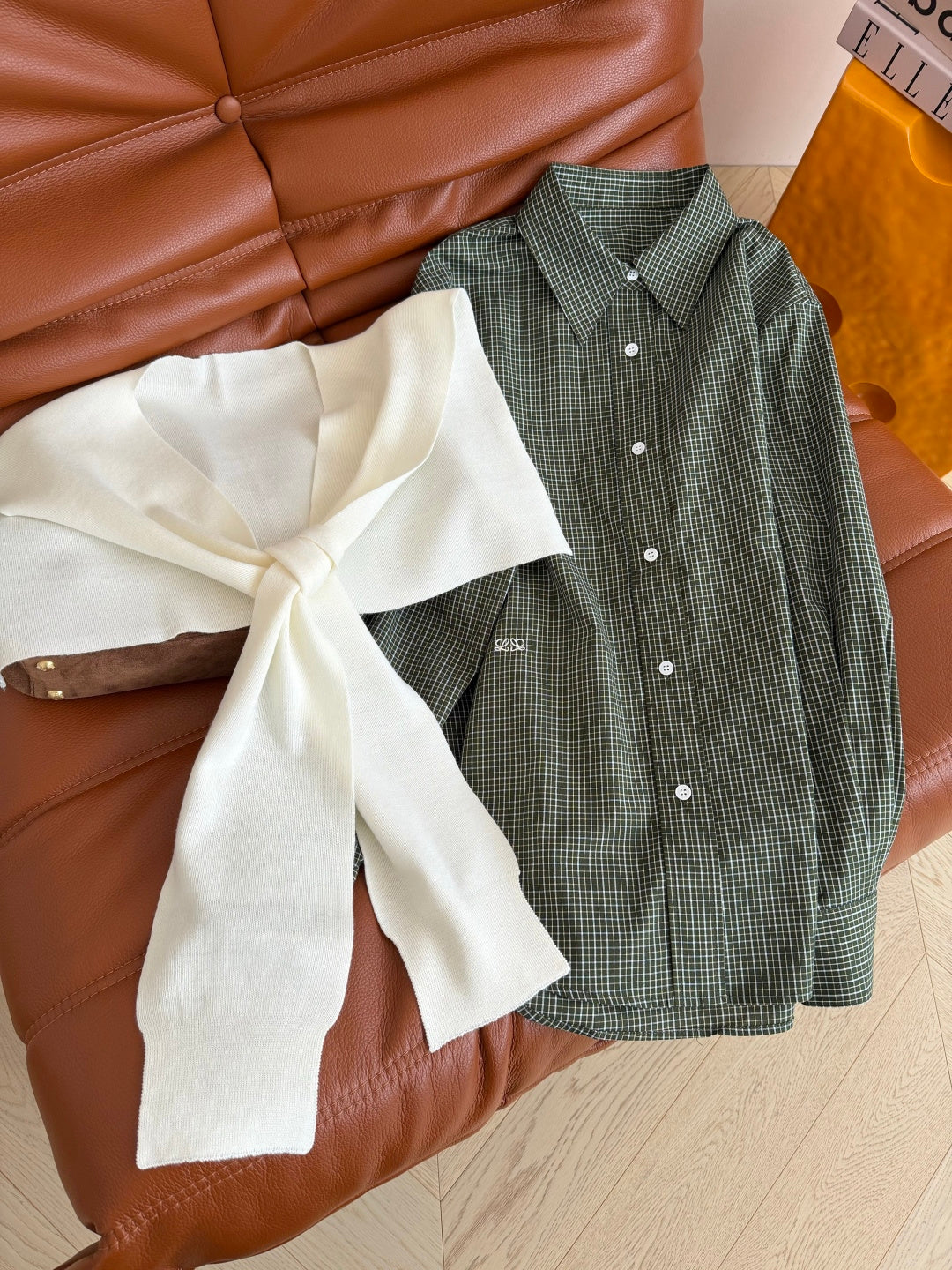Loewe 26s Casual Shirt Dark Green White Cotton 424277