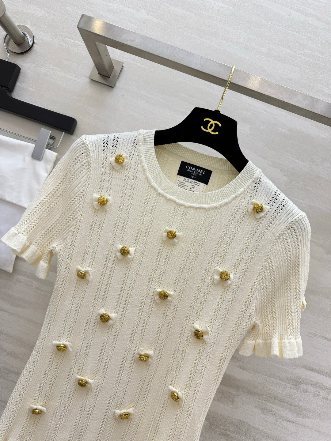 CC Short-Sleeved Top Ivory Cashmere 394202