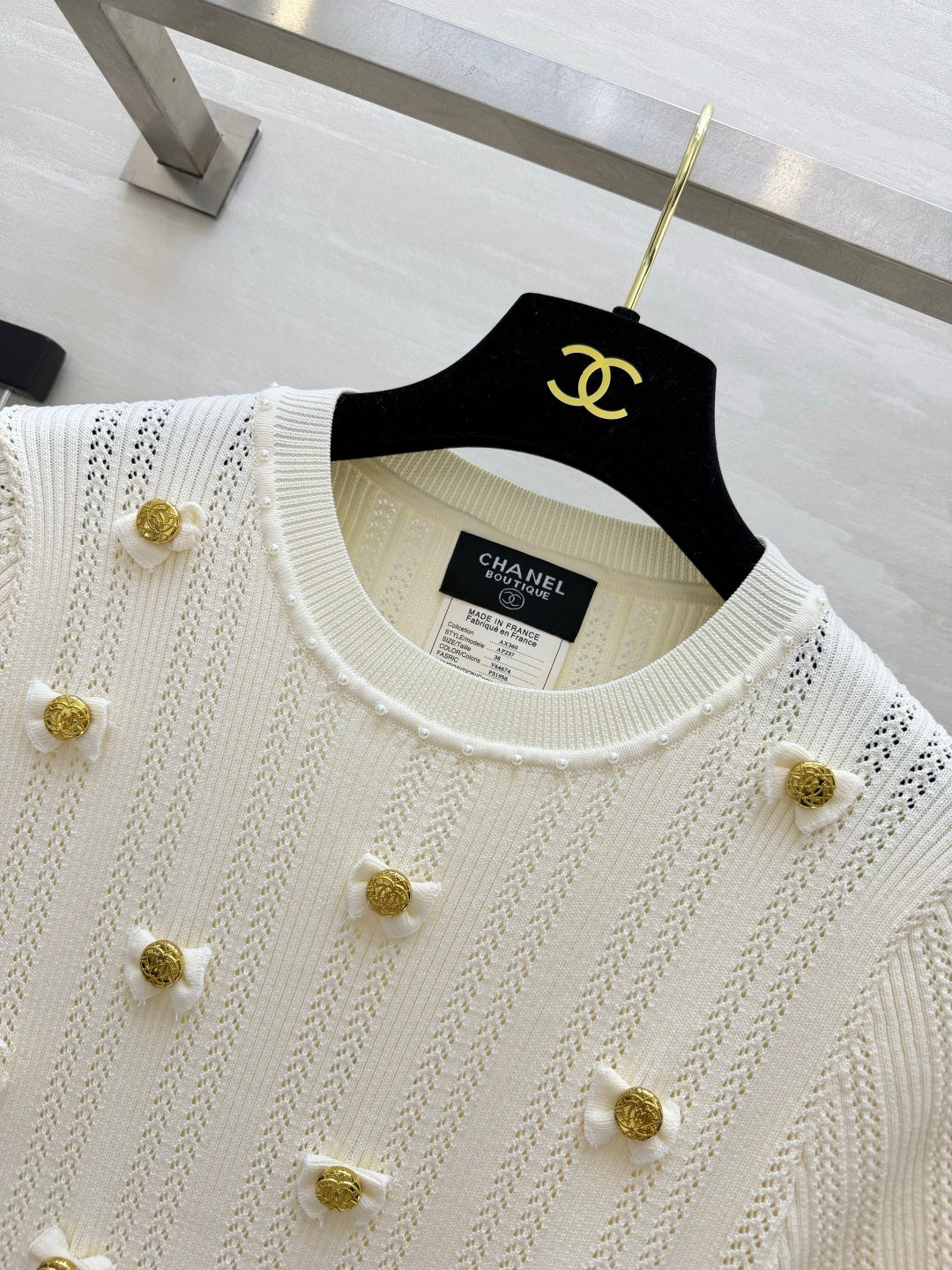 CC Short-Sleeved Top Ivory Cashmere 394202