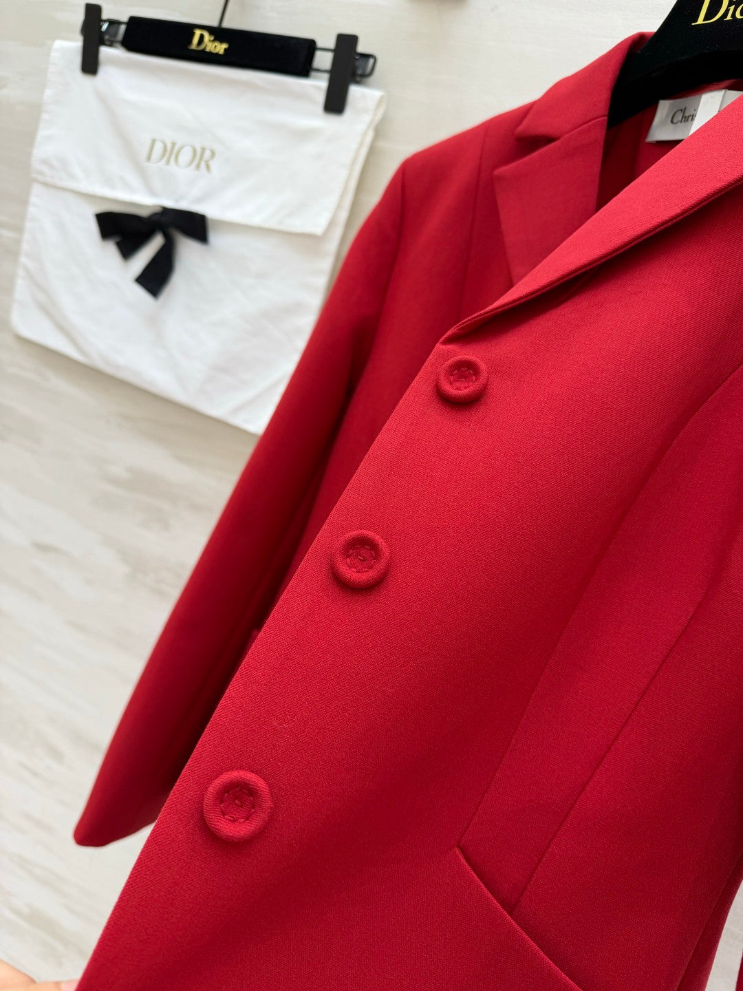CD 30 Montaigne Bar Jacket Red Wool  Silk 394149