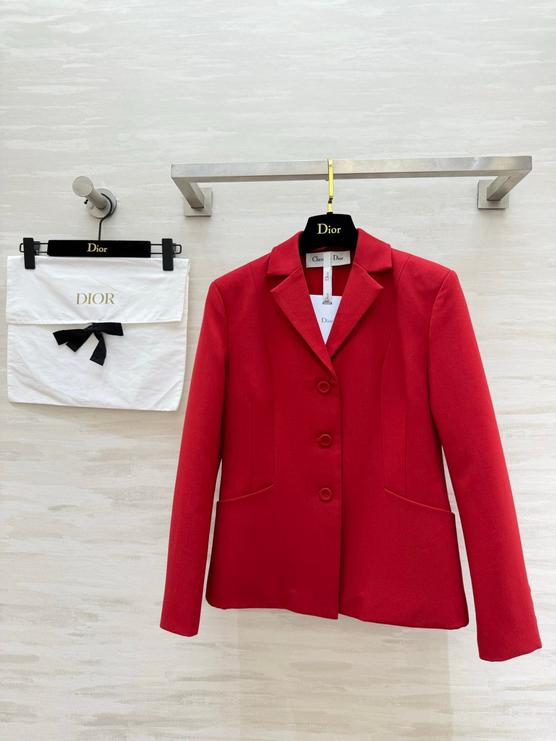 CD 30 Montaigne Bar Jacket Red Wool  Silk 394149