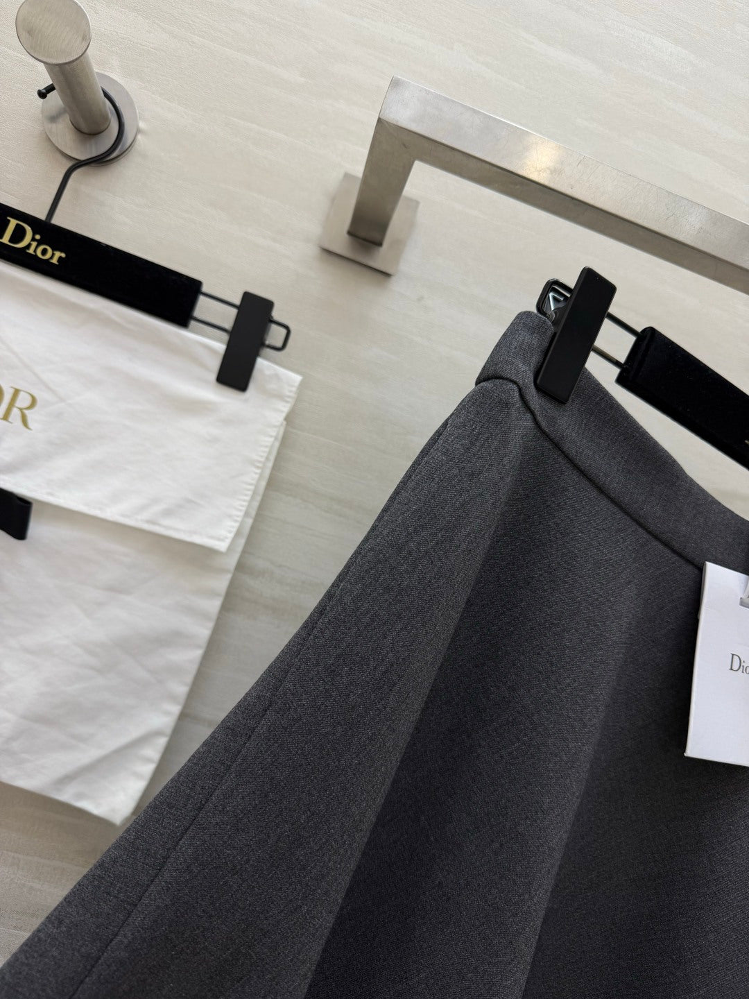 CD Mid-Length Skirt Black Wool Silk 394144
