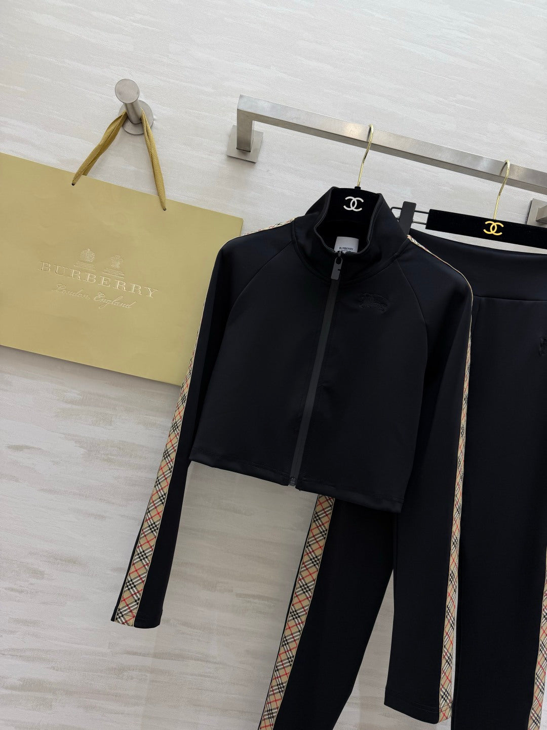 BRR Checkered Trim Tracksuit Black 397053