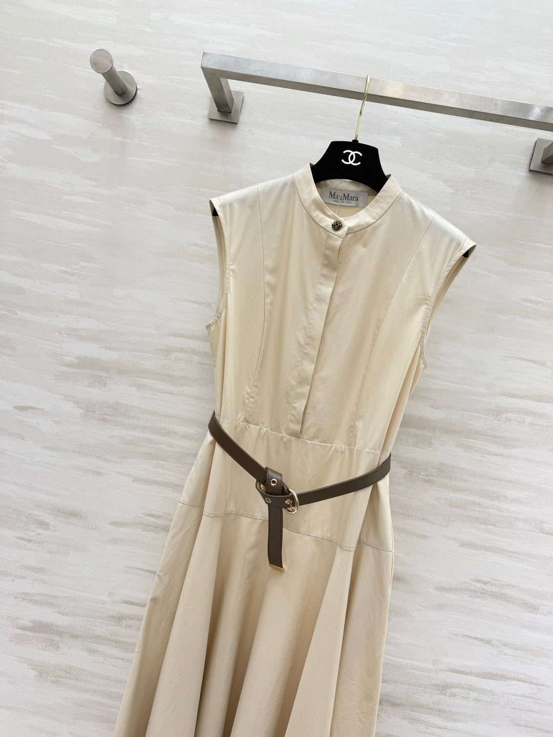 Max Mara Mstgesto Dress Cream Linen 397038