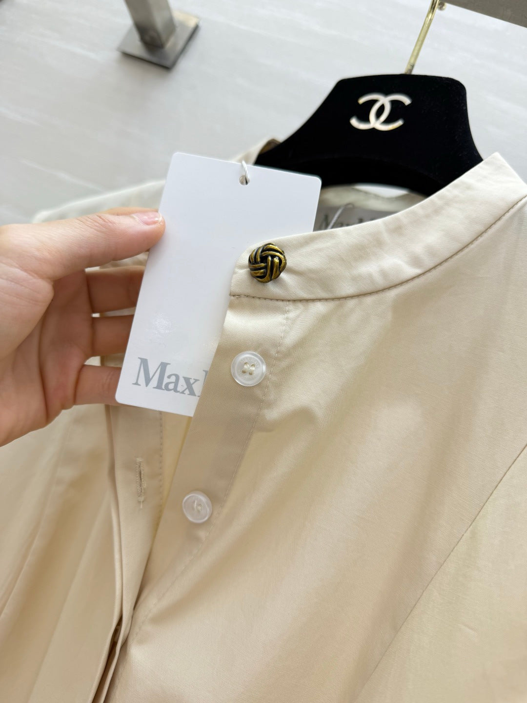 Max Mara Mstgesto Dress Cream Linen 397038
