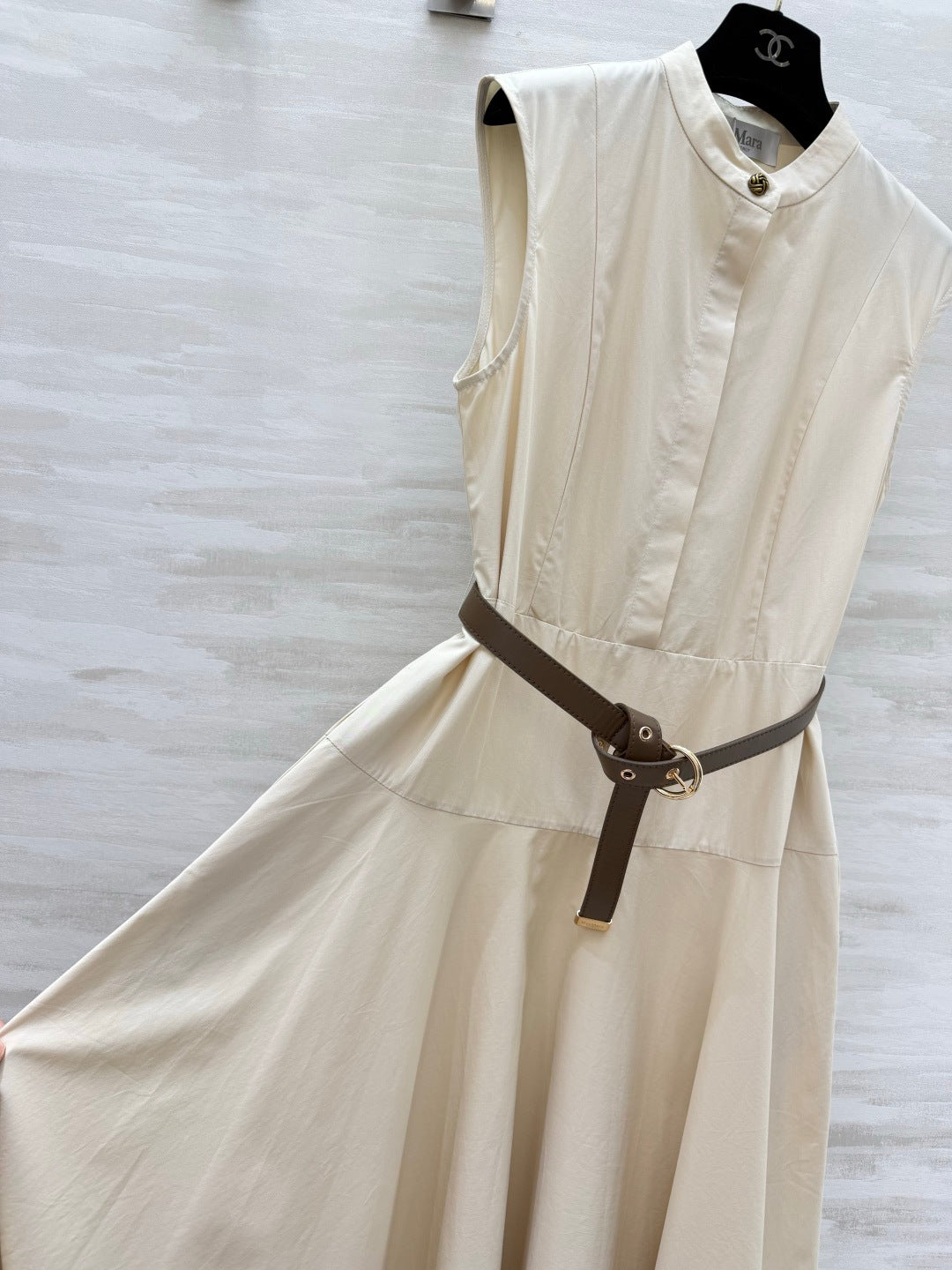 Max Mara Mstgesto Dress Cream Linen 397038
