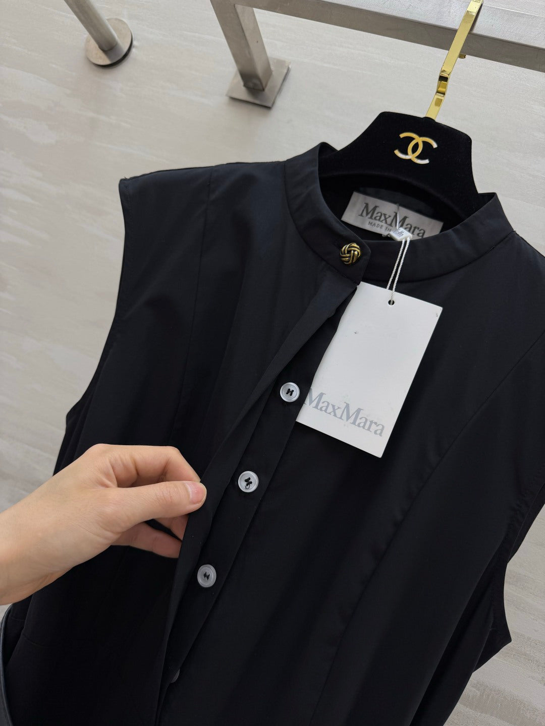 Max Mara Mstgesto Dress Black Linen 397040