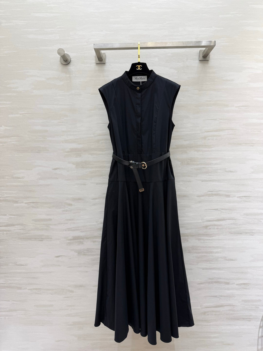 Max Mara Mstgesto Dress Black Linen 397040