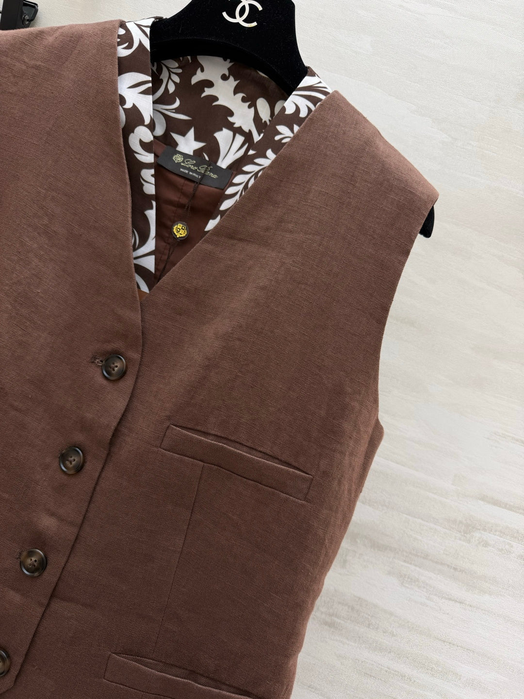 LP 26s Vest Brown Linen 398875