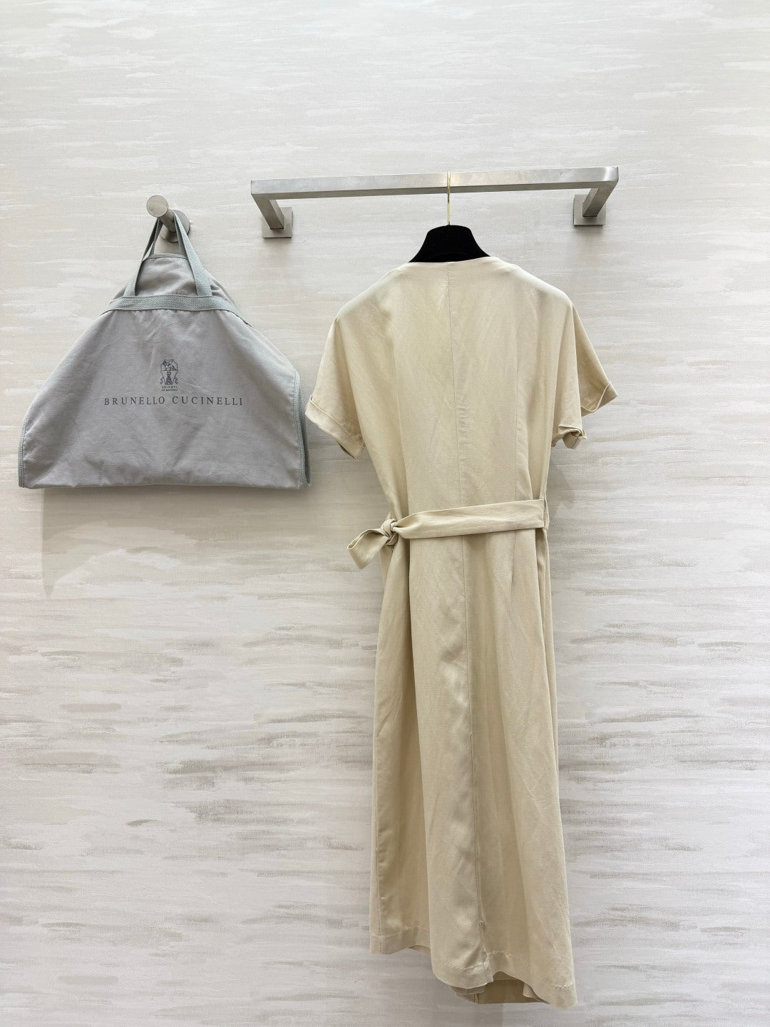 Brunello Cucinelli 26s Wrap-Effect Dress Viscose Linen 398865