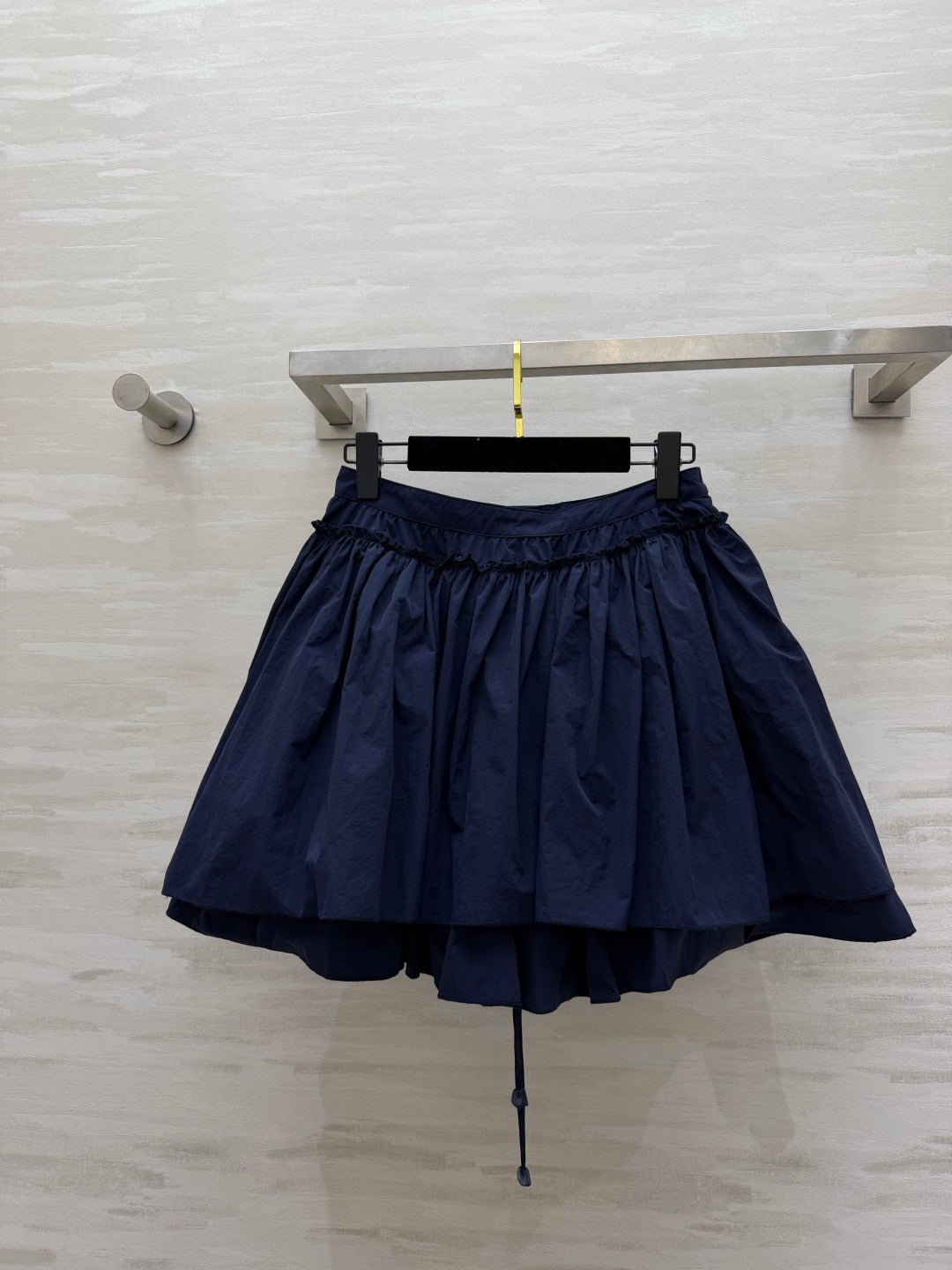 Loewe 26s Drawstring Mini Skirt Blue Cotton 398860