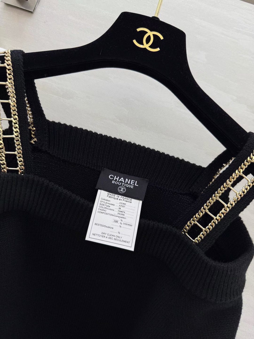 CC 26s Chain Strap Knit Top Black Knitwear 414120