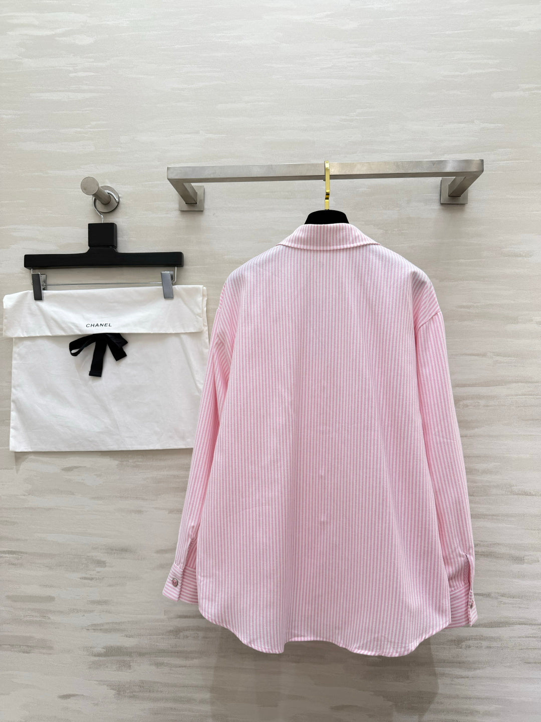 CC  26s Striped Long-Sleeve Shirt Pink Cotton 414115