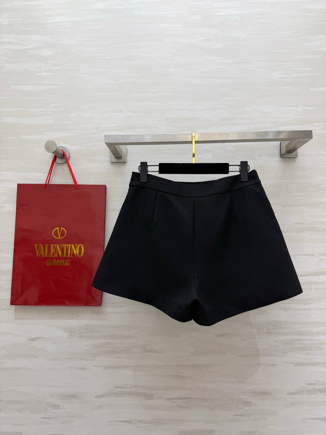 Valentino 26s Vlogo-Detail Wrap Mini Skirt Black Wool 416028