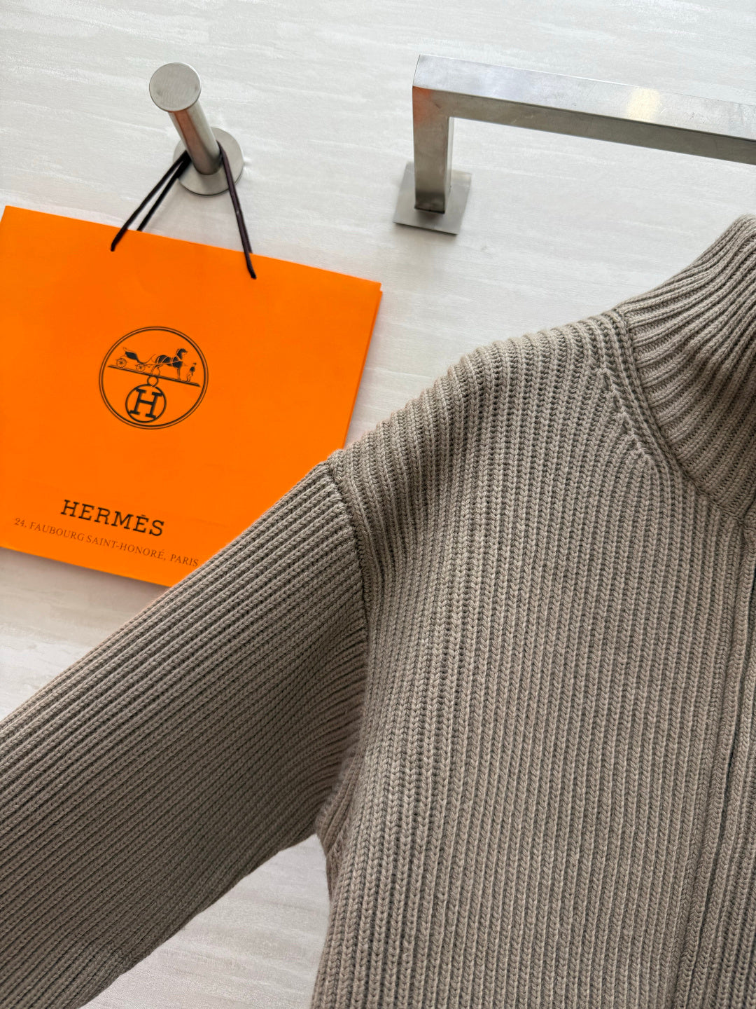 HM 26s Knit Jacket Taupe Wool 416017
