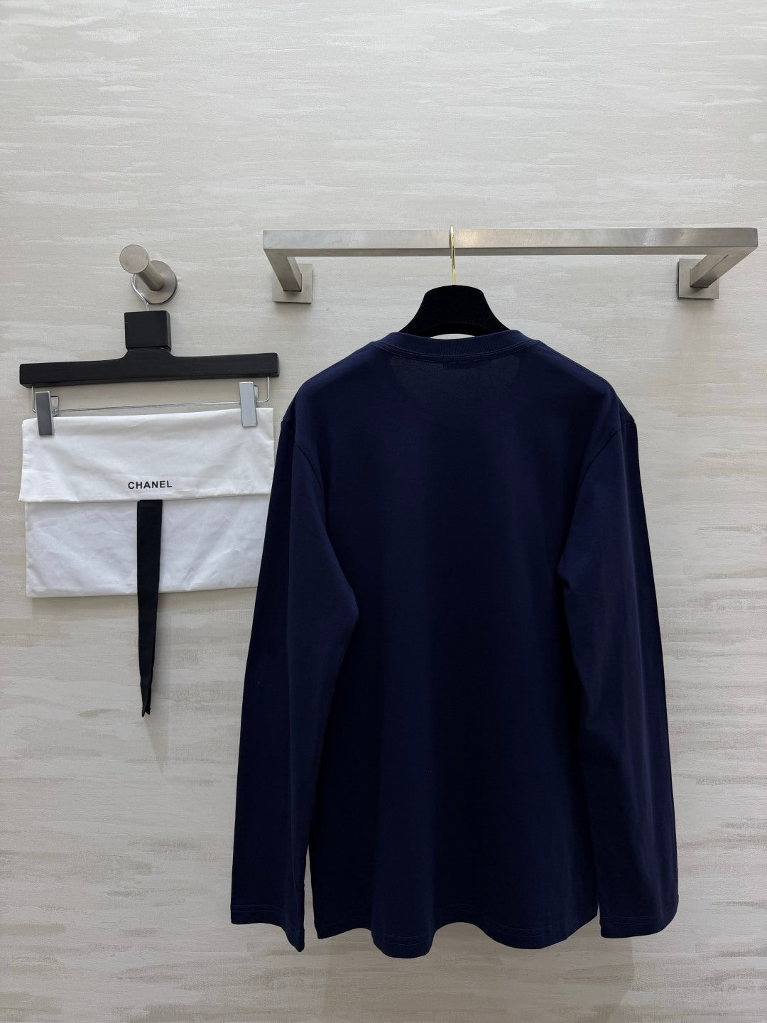 CC 26s Double C Long-Sleeve T-Shirt Navy Blue 422149