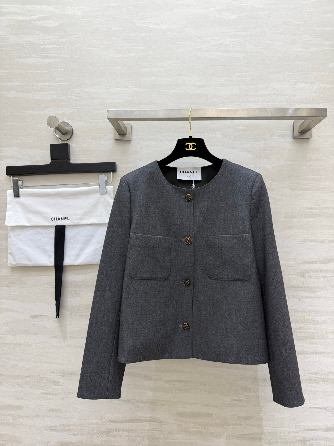CC 26s Crew Neck Short Jacket Dark Grey 422128