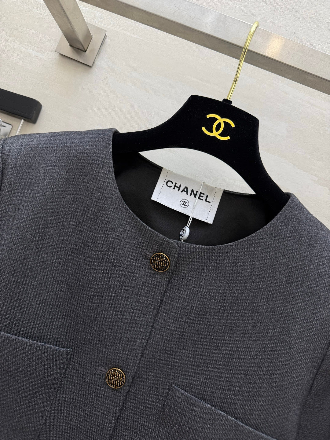 CC 26s Crew Neck Short Jacket Dark Grey 422128