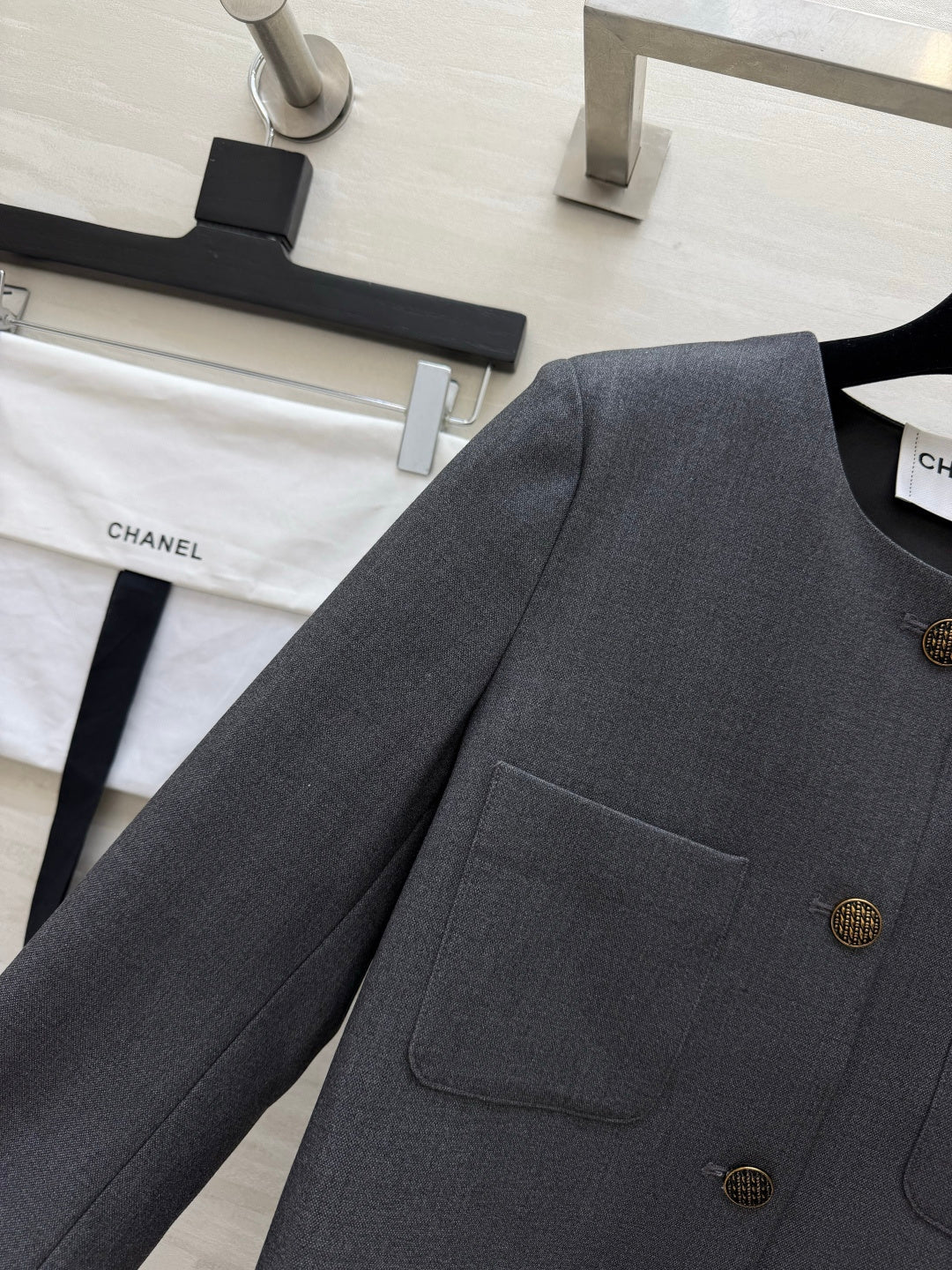 CC 26s Crew Neck Short Jacket Dark Grey 422128