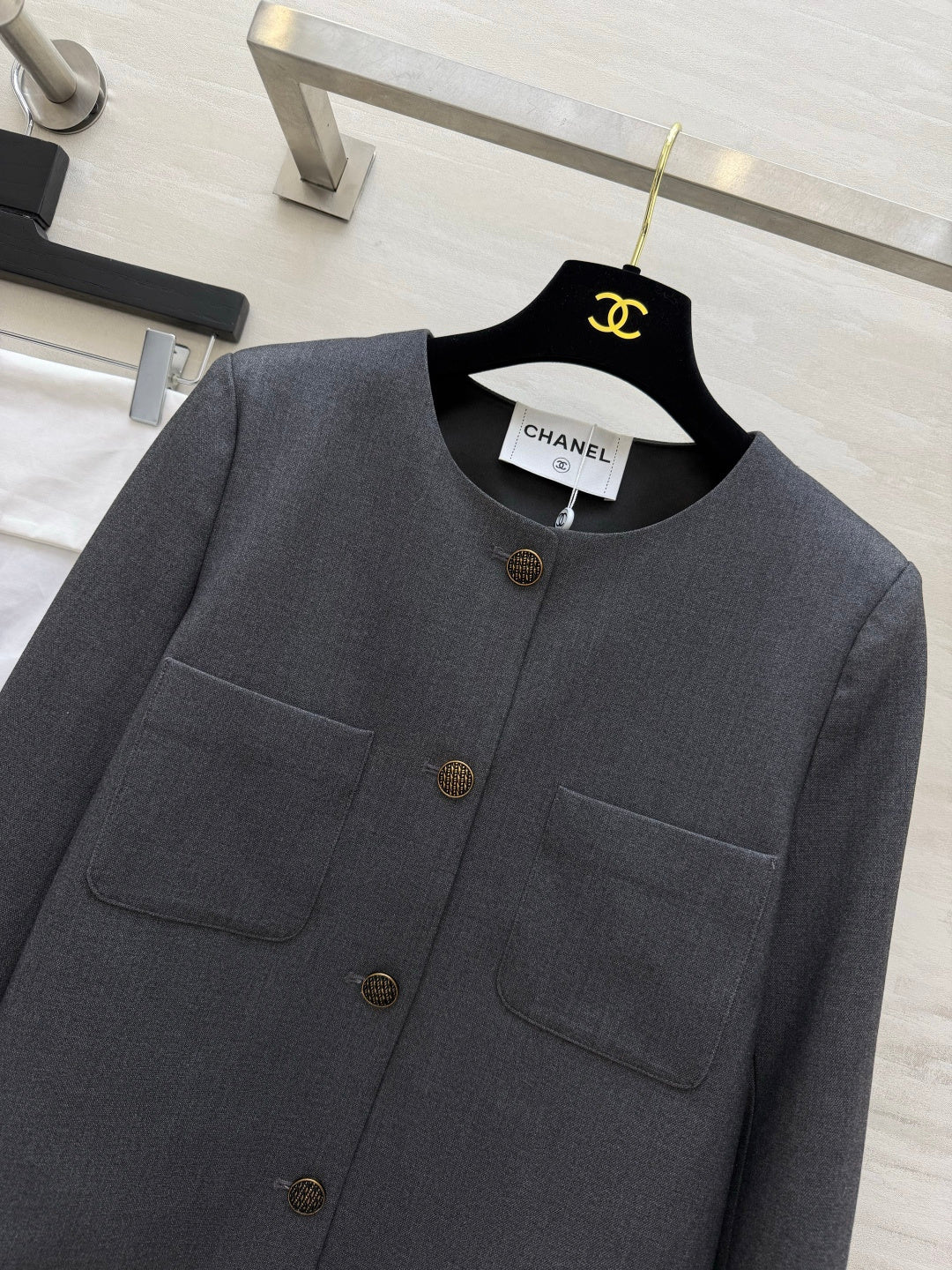 CC 26s Crew Neck Short Jacket Dark Grey 422128