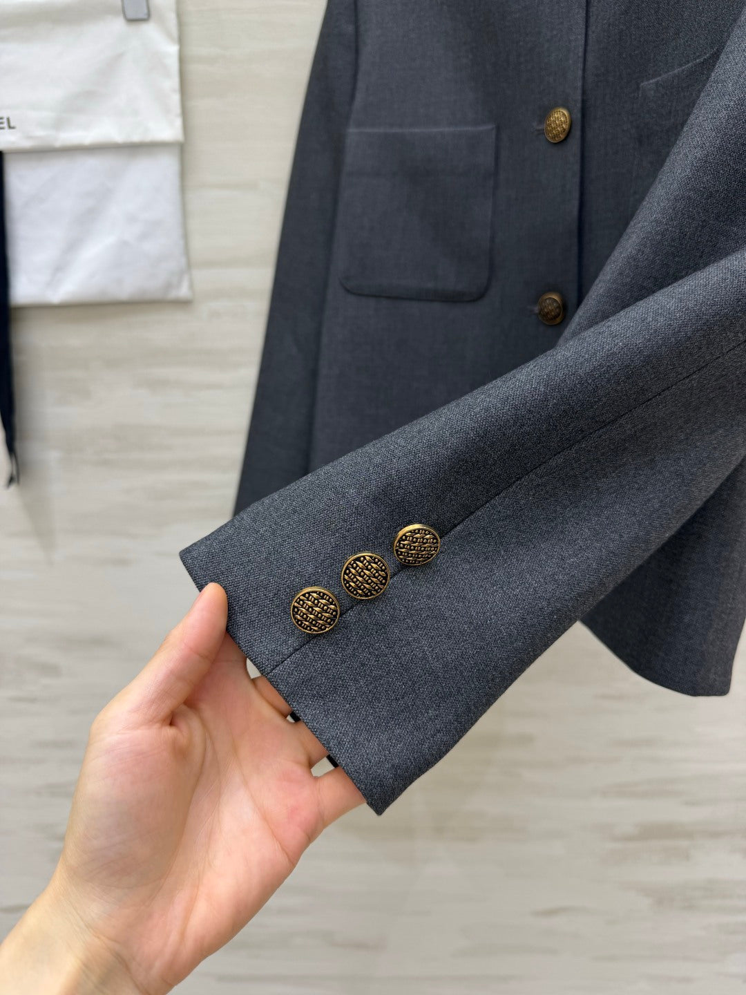 CC 26s Crew Neck Short Jacket Dark Grey 422128