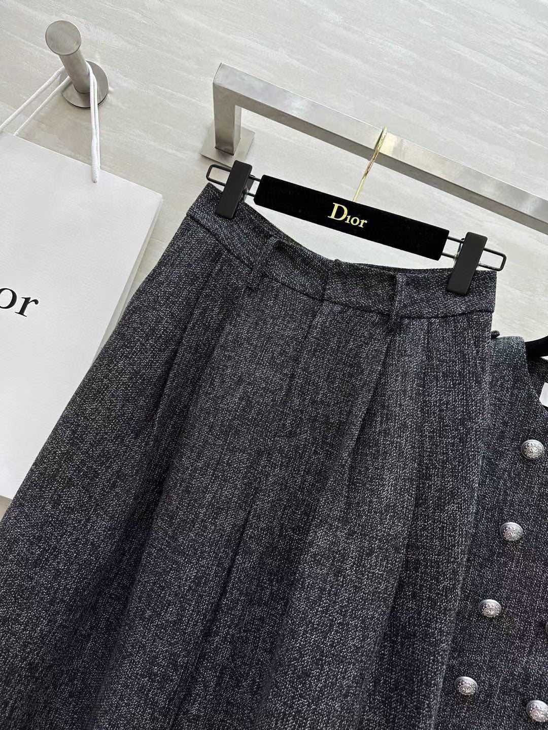 CD 26s Double-Breasted Decorative Suit + Long Pant Set Grey Cotton 423421