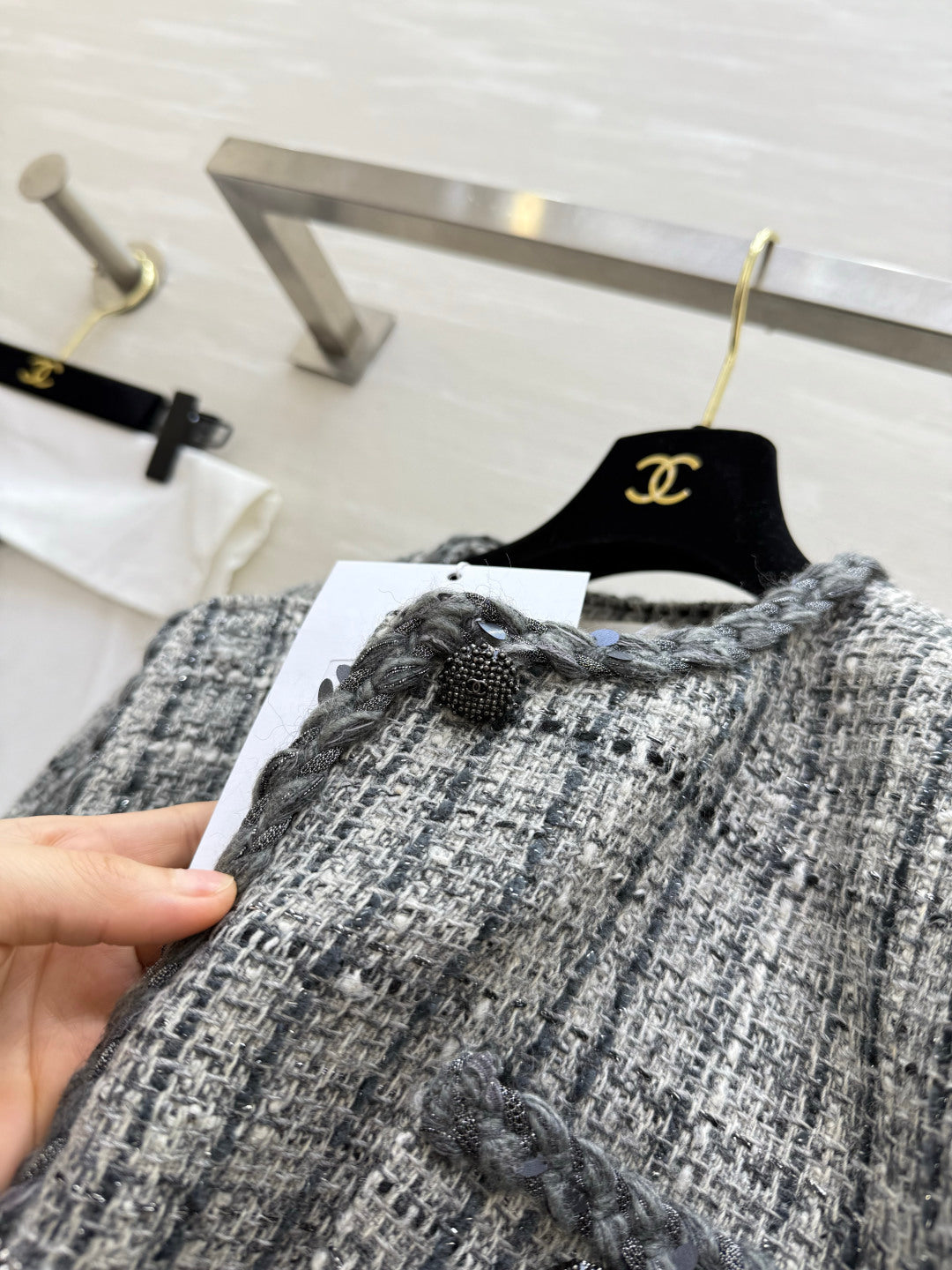 CC FW 2026 Jacket Grey Black White Tweed 423416