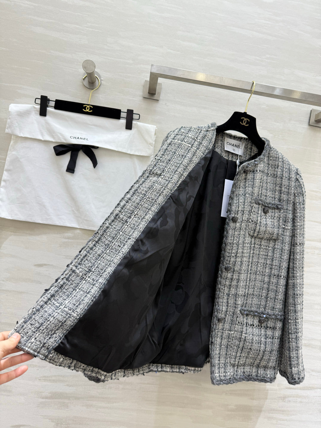 CC FW 2026 Jacket Grey Black White Tweed 423416