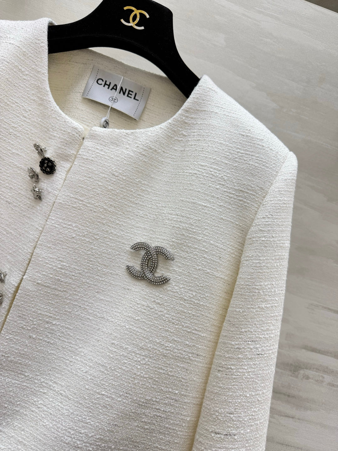 CC 26s Moonlight Mini Jacket White Tweed 423386