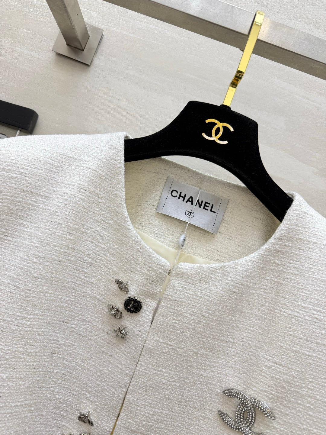 CC 26s Moonlight Mini Jacket White Tweed 423386