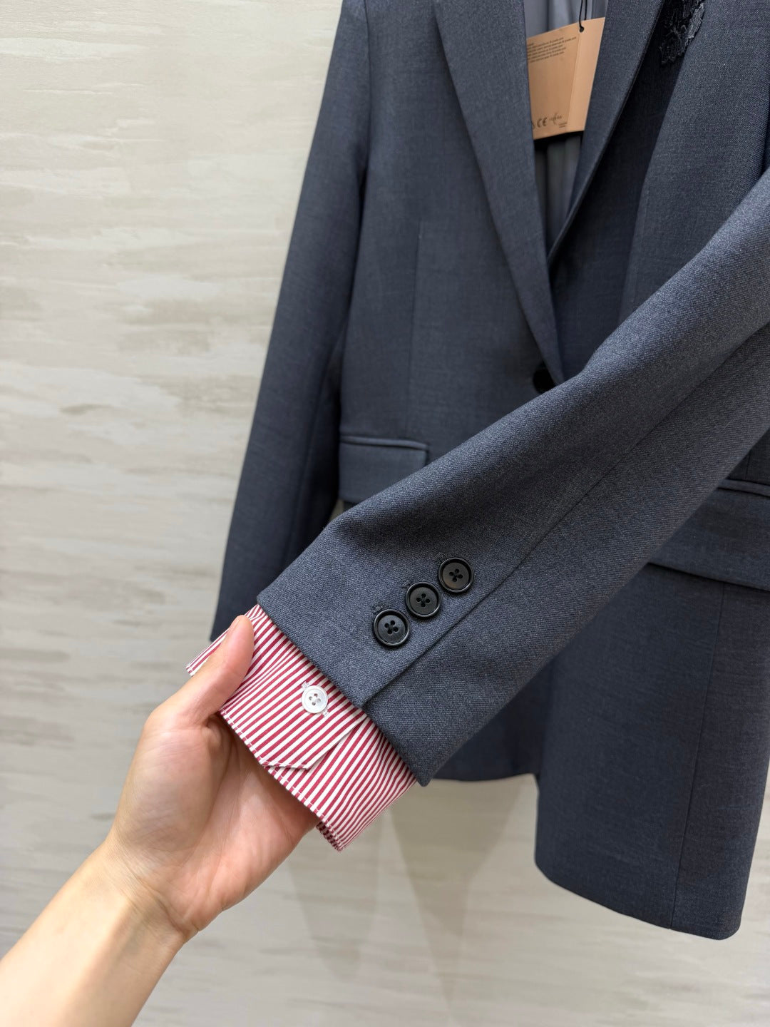 Miu Miu 26s Blazer and Skirt Set Grey Red 438741